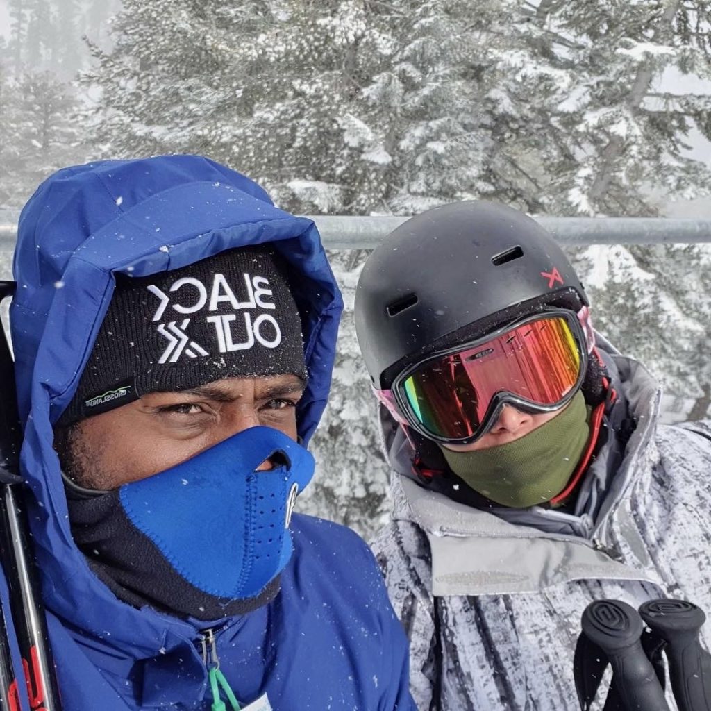 Riding the lift at Winter Yardfest